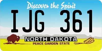 ND license plate IJG361