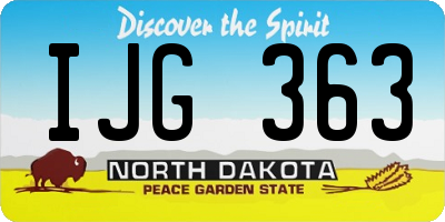 ND license plate IJG363