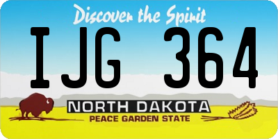 ND license plate IJG364