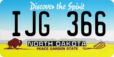 ND license plate IJG366