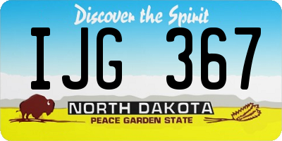 ND license plate IJG367