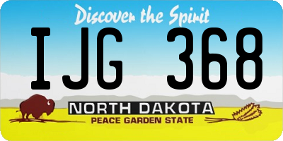 ND license plate IJG368