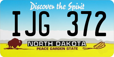 ND license plate IJG372