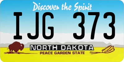 ND license plate IJG373