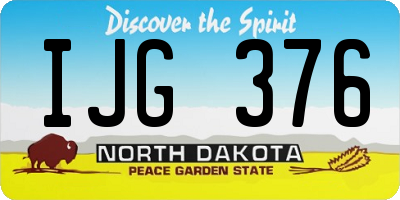 ND license plate IJG376