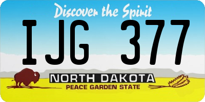 ND license plate IJG377