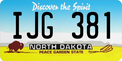 ND license plate IJG381