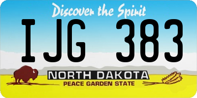 ND license plate IJG383