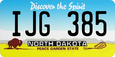 ND license plate IJG385