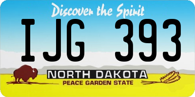 ND license plate IJG393