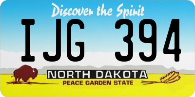 ND license plate IJG394