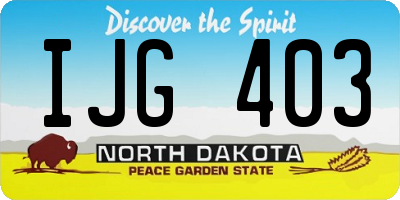 ND license plate IJG403
