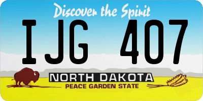 ND license plate IJG407