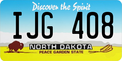 ND license plate IJG408