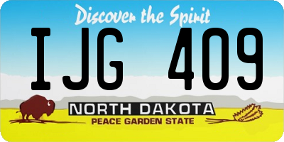 ND license plate IJG409