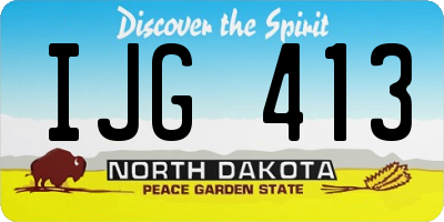 ND license plate IJG413
