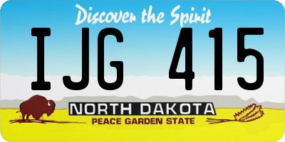 ND license plate IJG415