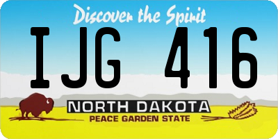 ND license plate IJG416