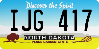 ND license plate IJG417