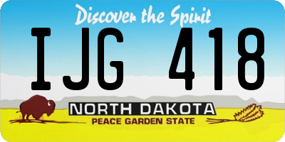 ND license plate IJG418