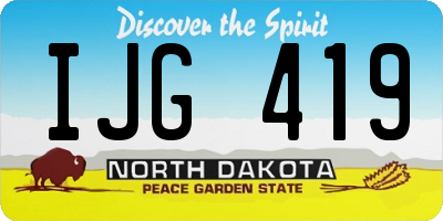 ND license plate IJG419