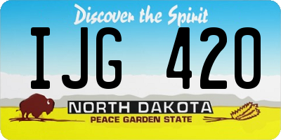 ND license plate IJG420