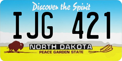 ND license plate IJG421
