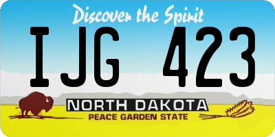 ND license plate IJG423