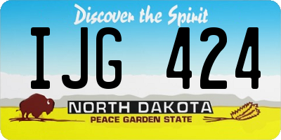 ND license plate IJG424