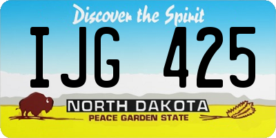 ND license plate IJG425