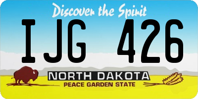 ND license plate IJG426