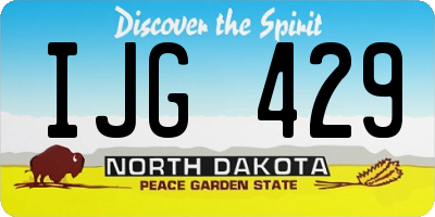 ND license plate IJG429