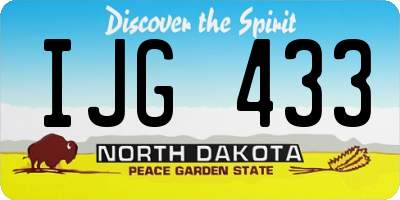 ND license plate IJG433