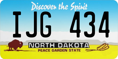 ND license plate IJG434