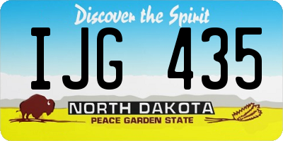 ND license plate IJG435