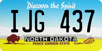 ND license plate IJG437