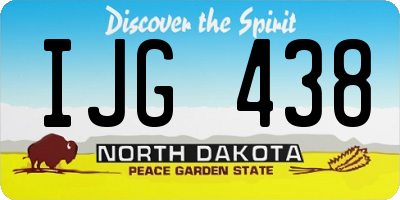 ND license plate IJG438