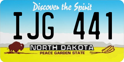 ND license plate IJG441