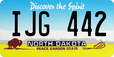 ND license plate IJG442