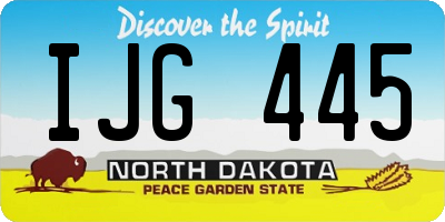 ND license plate IJG445
