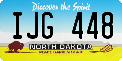 ND license plate IJG448