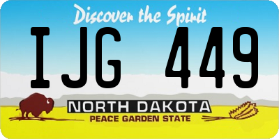 ND license plate IJG449