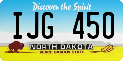 ND license plate IJG450