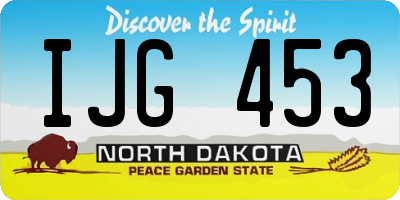 ND license plate IJG453
