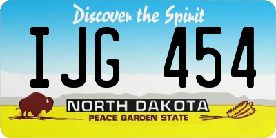 ND license plate IJG454