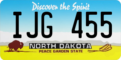 ND license plate IJG455