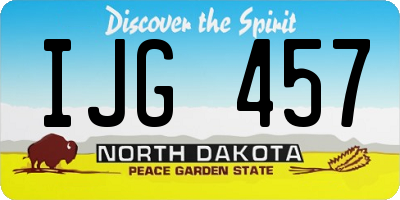 ND license plate IJG457