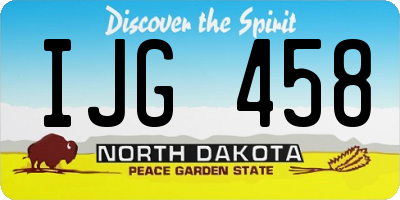 ND license plate IJG458