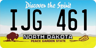 ND license plate IJG461