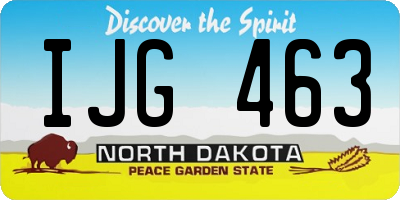 ND license plate IJG463